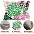 thumbnail image 6 of Green Pink Black Flower Pillow Covers 18x18 Inch Set of 2 Outdoor Throw Pillows Outdoor Waterproof Decor for Living Room Sofa Patio Funiture Garden Floral Linen Cushion Case, 6 of 6