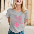 thumbnail image 2 of TSADFHJI Hauts d'Été Boho pour Femmes T-Shirt Imprimé à Manches Courtes Col Rond Blouse L Gris, 2 of 5