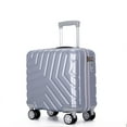 thumbnail image 3 of CLEARANCE! 16" Small Hard Shell Travel Bag, Carry-on Luggage with Universal Spinner Silent Wheels and TSA Lock, 100%PC for Business Travel or School, Silver, 3 of 9