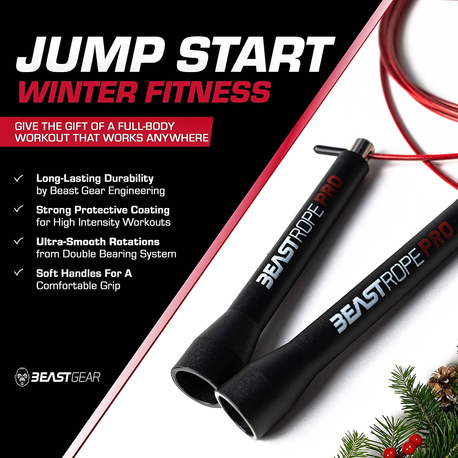  Beast Gear Speed Jump Rope – Workout Jump Ropes for