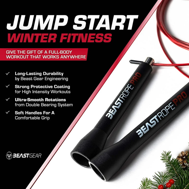 Beast Gear Pro Speed Jump Rope - Professional Fitness Jump Ropes for Women  and Men - Skipping Rope for Exercise 