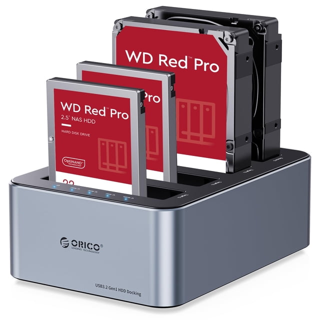 Estación de acoplamiento de disco duro ORICO USB-C de 4 compartimentos SSD/HDD de 20 TB