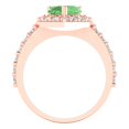 thumbnail image 4 of Halo Engagement Ring for Women - 2.03ct Simulated Green Diamond in 14K Rose Gold Promise Ring, 4 of 6