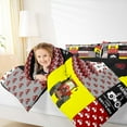 thumbnail image 4 of Feelyou Cartoon Vehicle Truck Queen Comforter Set, Tractor Excavator Bedding Sets, Red Yellow Patchwork Reversible Bedding Comforter Set, Breathable Home Decor, 3pcs, 4 of 8
