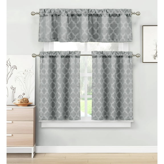 Longoria Geometric Kitchen Curtain & Tier Set