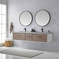 thumbnail image 3 of Caparroso 84" Grey Sintered Stone Single Sink Bath Vanity Light Walnut w/ Mirror, 3 of 9