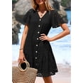 thumbnail image 3 of Vestido de verano KIRUNDO 2025 con cuello en V y cuello en V y encaje negro XS, 3 of 8