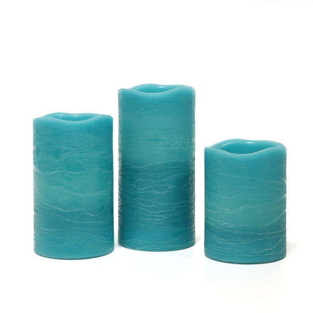 Rhytsing Turquoise Battery Operated Flameless Led Candles with Timer