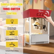 Commercial Popcorn Maker Machine, Enyopro 12oz Kettle Stainless Steel Popcorn Machine with Tempered Glass, Warming Deck, 850W Countertop Popcorn Popper for Movie Theatre, Parties