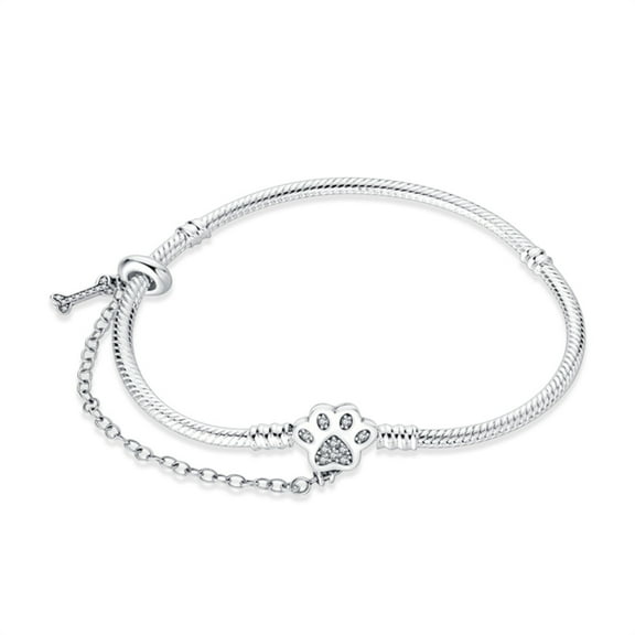 KUNSIR 925 Sterling Silver Cat Paw Bracelets Anklet Chain For Women Pet Lover Jewelry