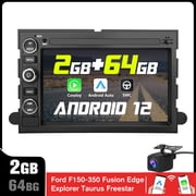 Android 12 Car Stereo Radio Compatible for Ford F150 F250 F350 Fusion Edge Explorer Taurus Freestar, Car Stereo Audio with Wireless CarPlay Android Auto SWC GPS WiFi Bluetooth FM RDS DSP