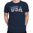 thumbnail image 2 of Smartprints USA Patriotic Stars & Stripes Men's T-shirt, Navy, S, 2 of 3