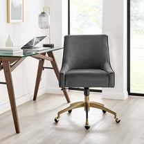 Modway Discern Performance Velvet Office Chair in Gray