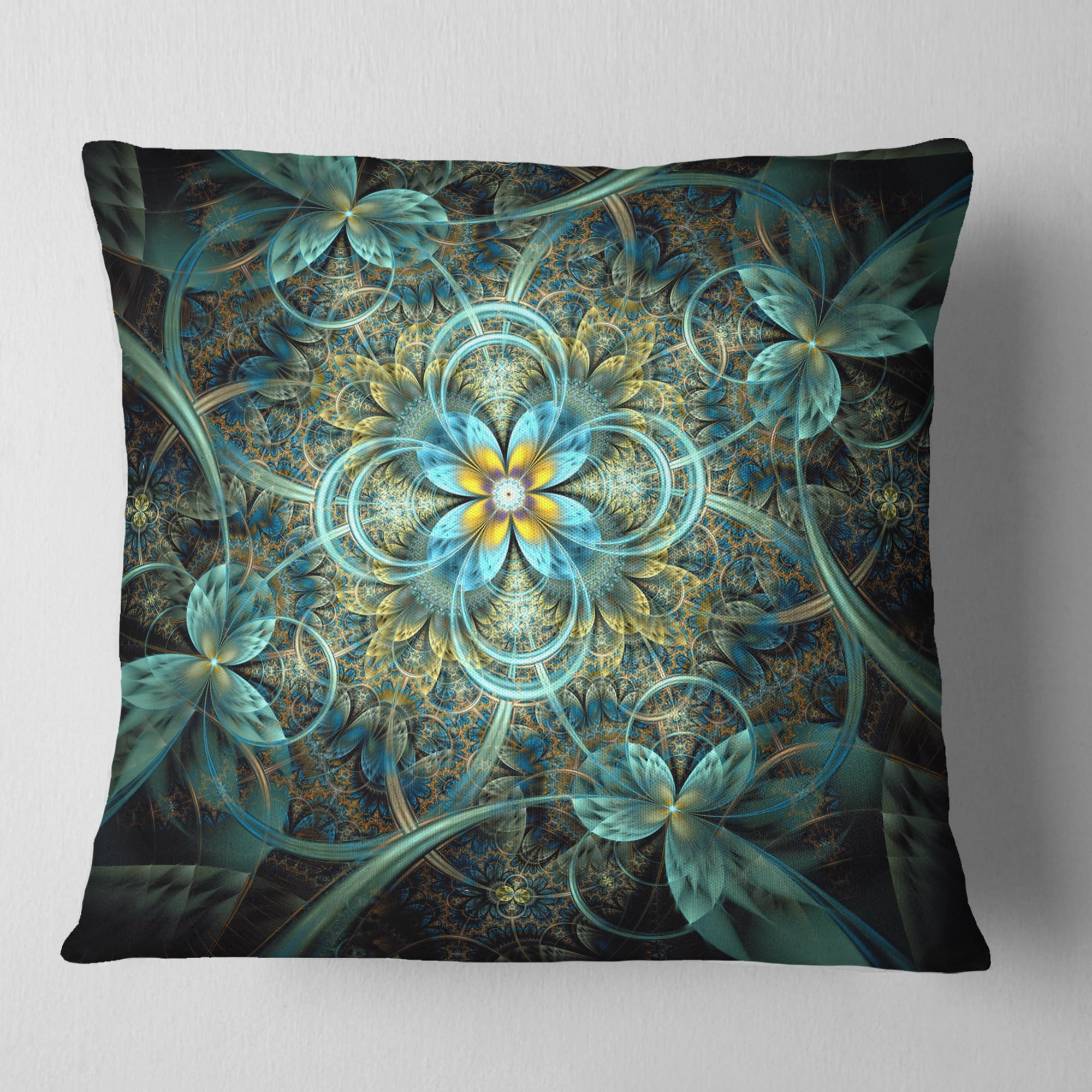 Designart 16" x 16" Orange Polyester Throw Pillow