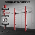 thumbnail image 4 of Allivate Smith Machine,2000lb All-in-One Squat Rack with Smith Bar and Attachments, Multi-Function Power Cage with Dual Pulley Cable Crossover System,Workout Machine for Home Gym, 4 of 10