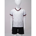 thumbnail image 2 of Miaeowve Soccer Uniforms for Kids Boys Football Jersey V Neck Practice T Shirt and Sport Shorts Set White S, 2 of 6