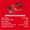 thumbnail image 4 of Milwaukee Tool M12 Brushless 2" Planer, 4 of 12