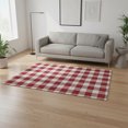 thumbnail image 2 of HomeRoots 673407 5 x 8 ft. Red & Ivory Plaid Washable Machine Made Rectangle Area Rug with UV Protection, 2 of 9