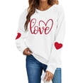 thumbnail image 3 of Itsame Long Sleeve Heart T-Shirts Women's Valentine's Sweatshirt Loose Crew Neck Tops White Size XL, 3 of 10