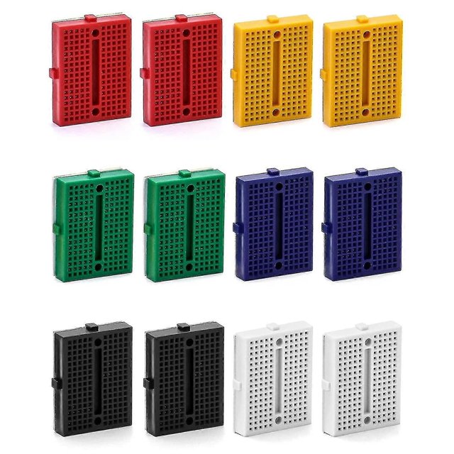 170 Point Mini Breadboard Kit,12pack Tiny Breadboard Pcb Bread Board Kit With Adhesive Backing