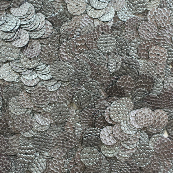 Charcoal Gray Sequins 10mm Lizard Snakeskin Texture Opaque Effect Made in USA