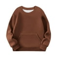 thumbnail image 7 of MKOSPLRT Kids Oversized Sweatshirts Long Sleeve Drop Shoulder Pullover Tops Crew Neck Solid Sweat Shirts Fall Clothes with Pocket 2-12Y, 7 of 7