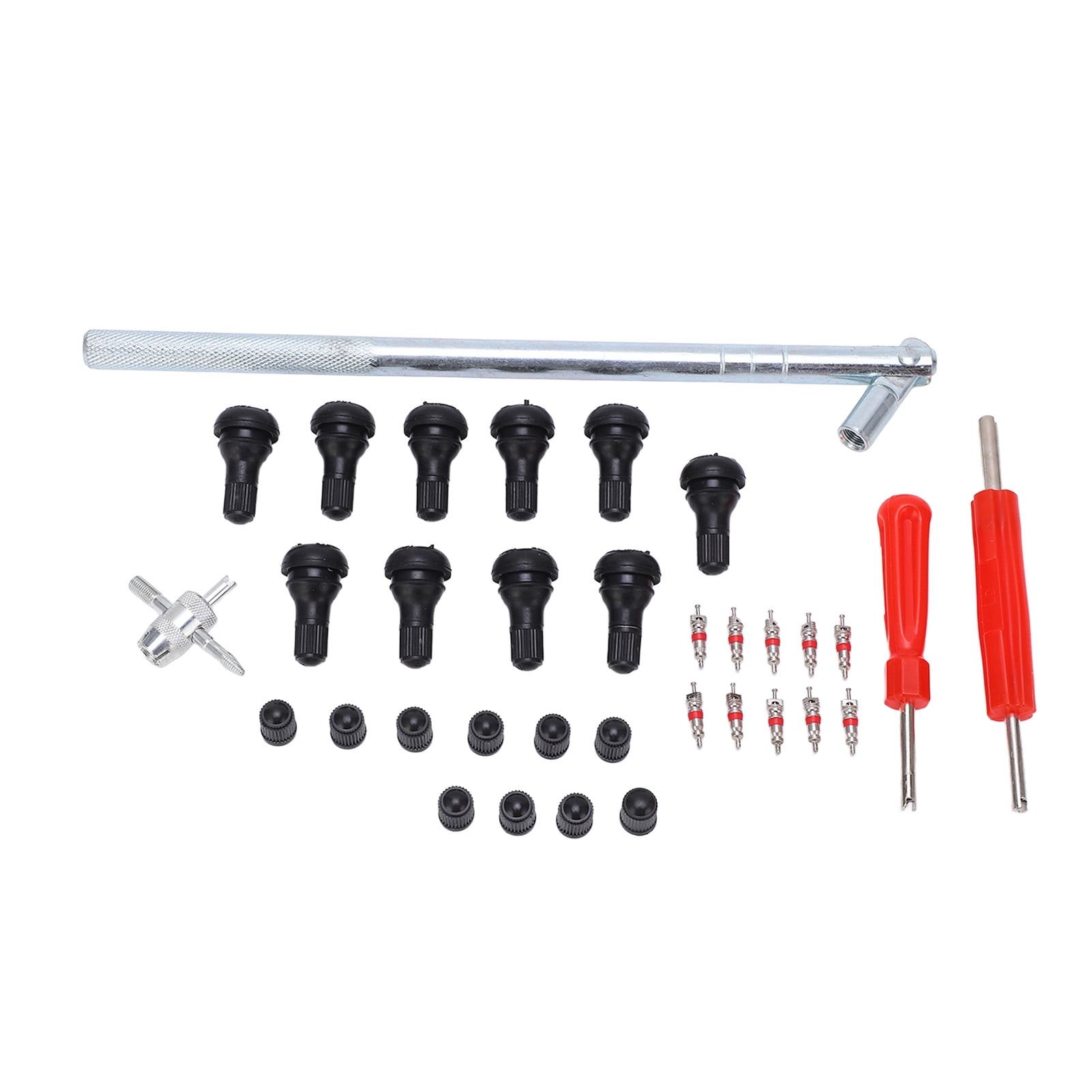 Kit Outil Changement Valve Pneu - Avec 4 Noyaux De Rechange, Compatible Trous De Jante 1,2cm - 6