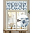 thumbnail image 7 of Bohemia Valances for Windows Blue Argyle Abstract Geometric Texture Ethnic Style Valance Rod Pocket Short Window Treatments Curtains for Kitchen Bathroom Living Room Bedroom, 42 x 18 Inch, 7 of 7
