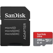 SanDisk 256GB Ultra microSDXC UHS-I Memory Card with SD Adapter (Up to 150 MB/s) - SDSQUAC-256G-GN6MA