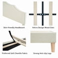 thumbnail image 4 of Queen Size Bed Frame,Upholstered Platform Bed Frame with Adjustable Headboard,Linen Fabric Padded,Modern Simple Style,Easy Assembly,Beige, 4 of 8
