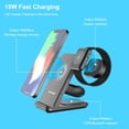 thumbnail image 4 of 15W Chargeur Sans Fil Téléphone Compatible Smart Watch Casque Station d'Accueil de Charge Multifonctionnel Stand Pad avec Câble, 4 of 9