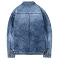 thumbnail image 2 of XMMSWDLA Sales Clearance Blousse for Men Autumn Spring And Autumn Solid Color Zipper Faux Leather Jacket, 2 of 3