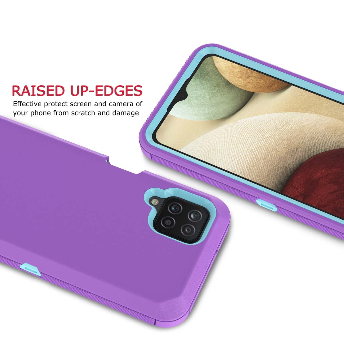 YoodQood for Samsung Galaxy A12 5G Square Case Non Slip Shockproof