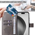 thumbnail image 2 of TECH CIRCLE for iPhone 16 Plus Case 6.7" 2024, PU Leather Flip Wallet Case with Stand Function, Built-in Card Slots & Cash Pocket, Lightweight Protective Slim Cute Handy Cover with Lanyard, Gray, 2 of 8