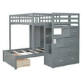 thumbnail image 4 of Pinovk Full Over Twin Bunk Bed with Wardrobe, Drawers, Gray, 4 of 21