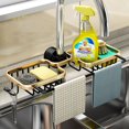 thumbnail image 1 of PENGXIANG Faucet Sponge Holder  Sink Caddy Drain Rack  Aluminum Organizer for Kitchen Bathroom with Hook  Gold, 1 of 9