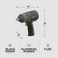thumbnail image 3 of Master Mechanic 4.6 CFM 90 PSI 1/2 Inch Pneumatic Impact Wrench with Grip, 3 of 6
