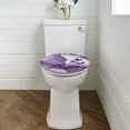 thumbnail image 2 of ZUXONGSY Purple Marble Print Toilet Lid Seat Cover Decorative Covers with Elastic Bottom Machine Washable Seat Covers Butterfly Easy to Install Toilet Lid Cover Fit Size 17.3 x 13 Inches, 2 of 6