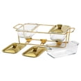 thumbnail image 4 of Rongfmy Réchaud de Buffet pour Aliments Plateaux Chauffe-Aliments 3 Compartiments Plat Rectangulaire Anti-Frottement 1,3 L/1,5 L, 4 of 9