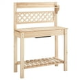 thumbnail image 3 of Alden Design Wooden Garden Potting Bench with Sliding Tabletop, Oak, 3 of 12