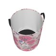 thumbnail image 3 of XMXT Collapsible Laundry Basket, Flowers Floral Pink Stamp Waterproof Laundry Hamper, 40L Pink, 3 of 8