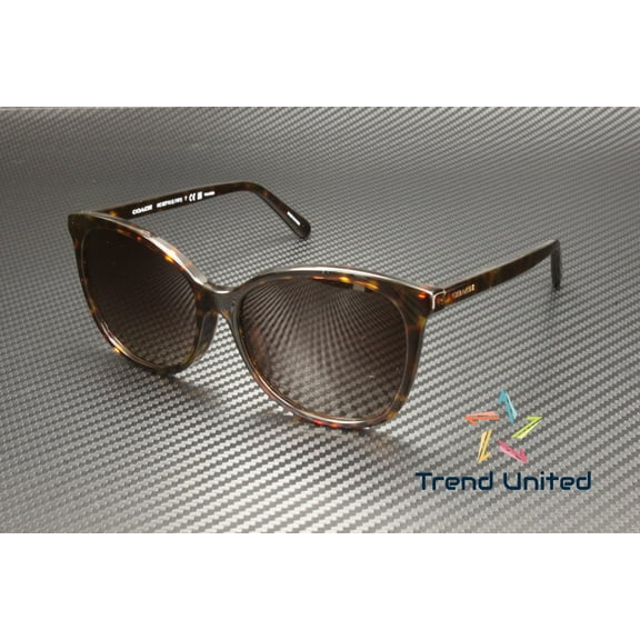 COACH HC8271U 5120T5 Square Dk Tortoise Brown Gra Polarized 57 Womens Sunglasses