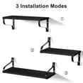 thumbnail image 5 of Love-KANKEI Wall Mounted Floating Shelves Set of 3 Rustic Wood Wall Storage Shelves for Living Room Bedroom Bathroom Kitchen and Office Black, 5 of 9