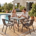 thumbnail image 6 of NAPWANT Outdoor Rattan Patio Dining Chairs Set of 4, Stackable All-Weather Wicker Chairs with Steel Frame for Garden, Deck, Backyard, Brown, 6 of 10