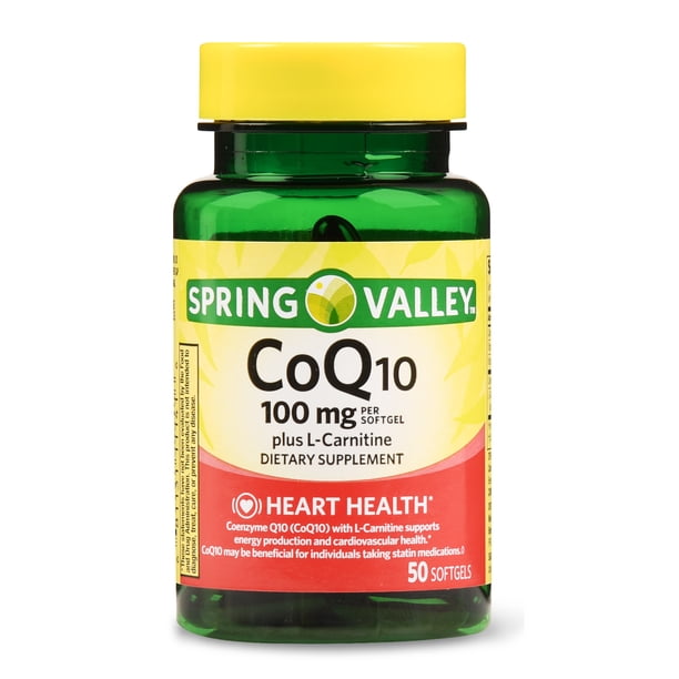 Spring Valley CoQ10 plus LCarnitine Softgels, 100mg, 50 Count