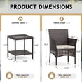 thumbnail image 2 of WLXIANG 3 Piece Patio Furniture Set Wicker Chairs with Coffee Table – Outdoor Rattan Conversation Set for Porch, Balcony, Backyard, Brown, 2 of 7