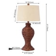 thumbnail image 7 of JONATHAN Y Elicia 31" Coastal Cottage Water Hyacinth Weave LED Table Lamp, Dark Brown, JYL1015B, 7 of 7