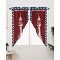 thumbnail image 3 of Swag Curtains, America Flag Ocean Lighthouse Rod Pocket Kitchen Curtains Valances Tier Curtains Swag Valance Curtains for Bedroom Living Room 36" x 63", 2 Panels, 3 of 6