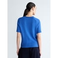 thumbnail image 3 of Free Assembly Women's and Women's Plus Roll Neck Cotton Sweater with Short Sleeves, Sizes XS-4X, 3 of 5