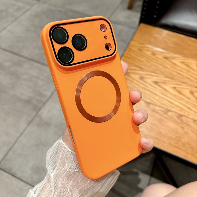 ShellTech pour iPhone 17 Pro Étui Rigide en PC de Base, Étui Arrière Protectrice avec Protecteur d'Objectif de Caméra, Légère, Absorbant les Chocs, Anti-Rayures, Anti-Empreintes Digitales, Mate, Anti-Éblouissement, Anti-Poussière, Orange